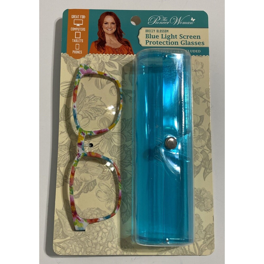 Pioneer Woman Breezy Blossom Floral Blue Light Screen Protection Glasses New